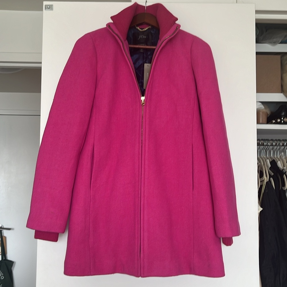J. Crew Hot Pink Italian Wool Coat
